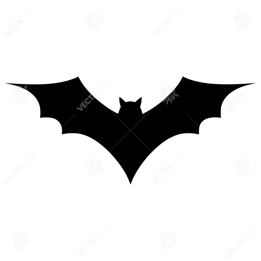 Black Bat Silhouette Vector Icon