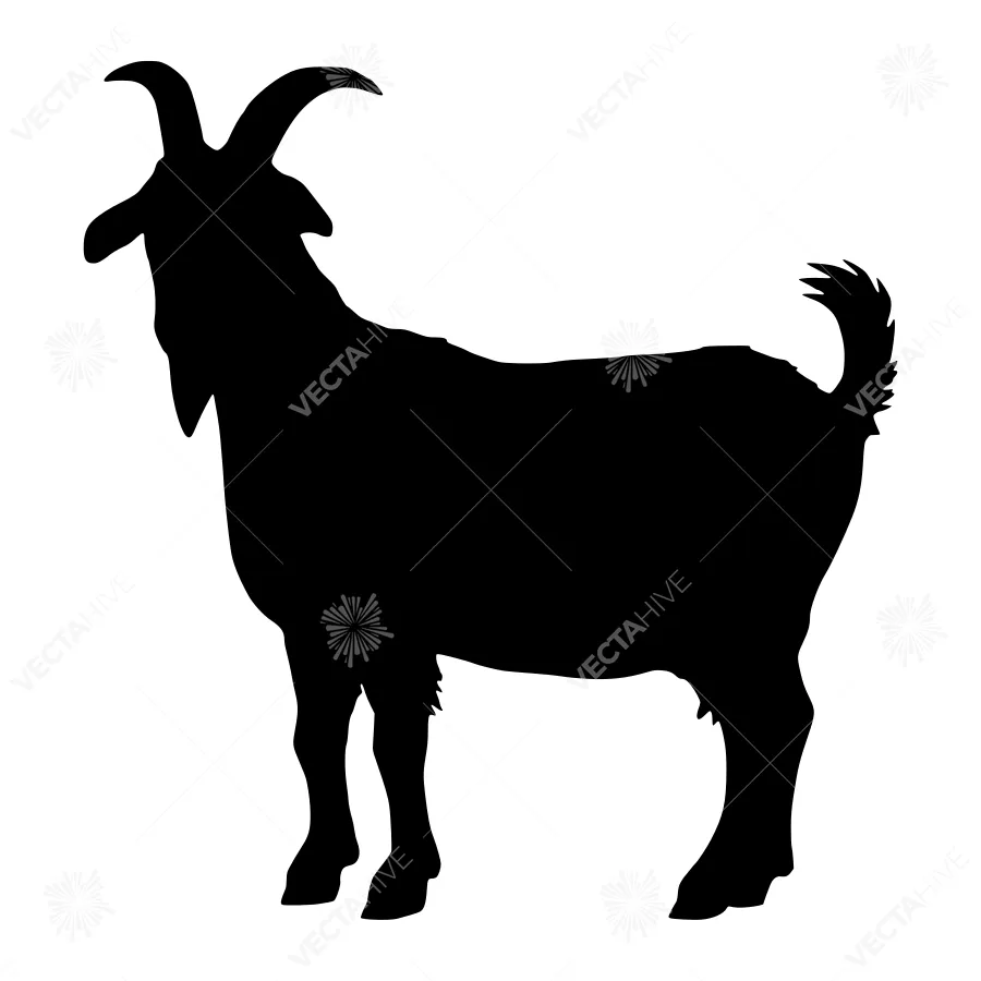 Silhouette Goat Graphic - Simple Animal Vector