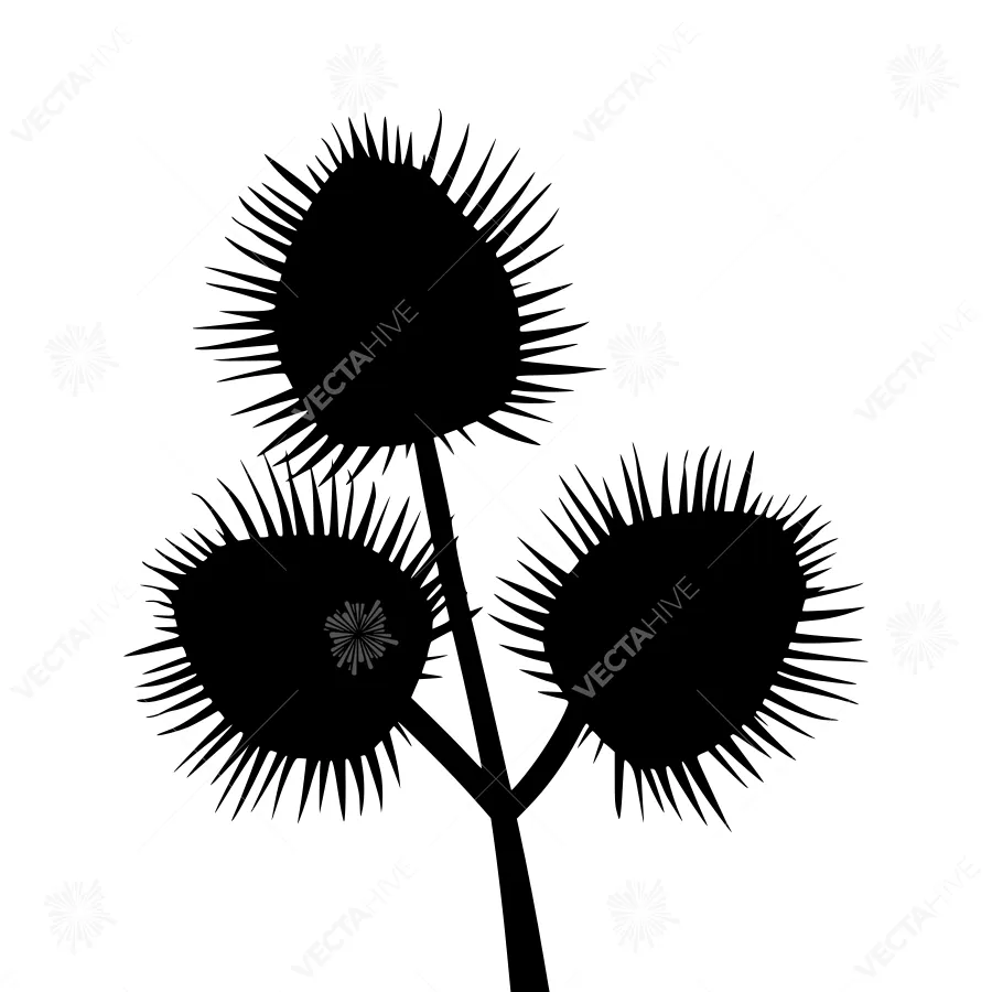 Black Thistle Silhouette Vector Illustration