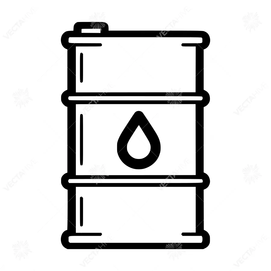 Oil Drum Icon - Line Art Illustration