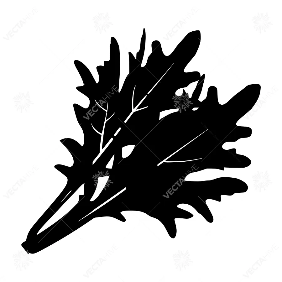 Black Leaf Silhouette on White Background