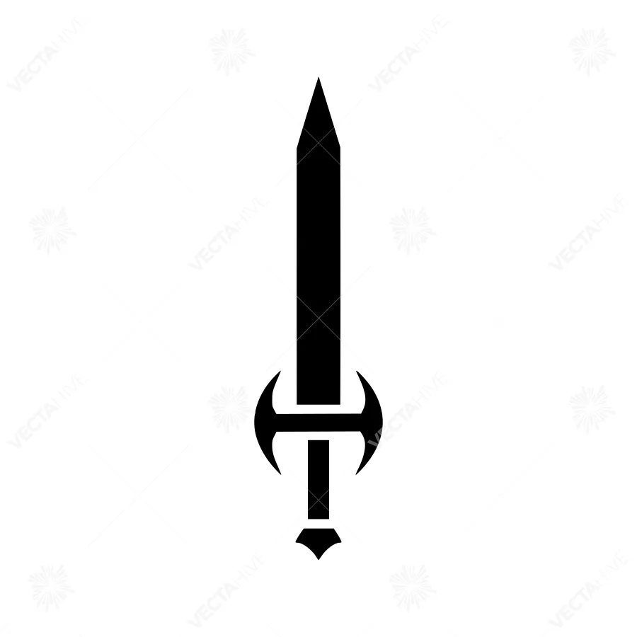 Black Sword Icon - Minimalist Silhouette