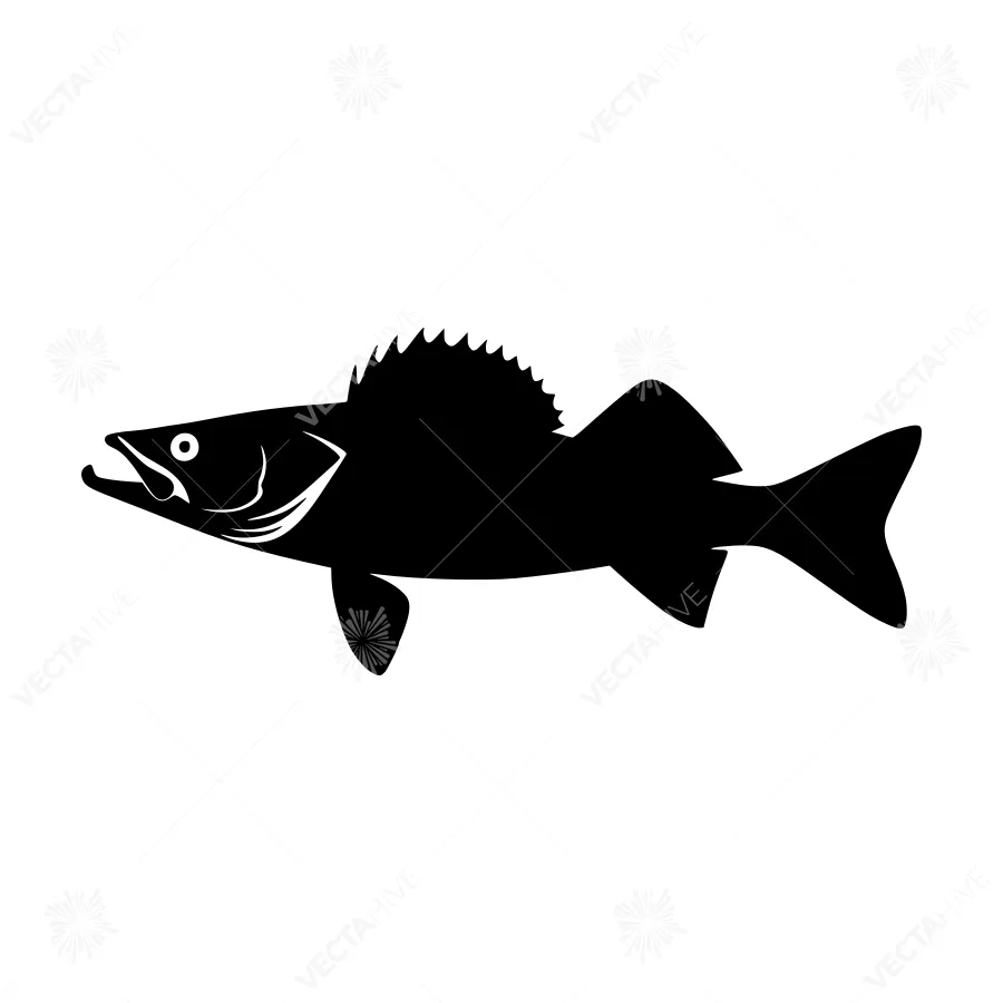 Black Fish Silhouette Vector Illustration