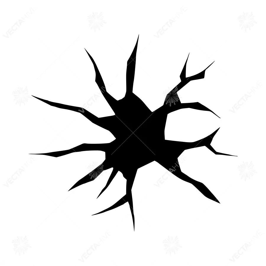 Crack Vector Graphic - Black on White