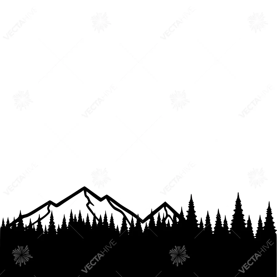 Mountain Silhouette Landscape Graphic