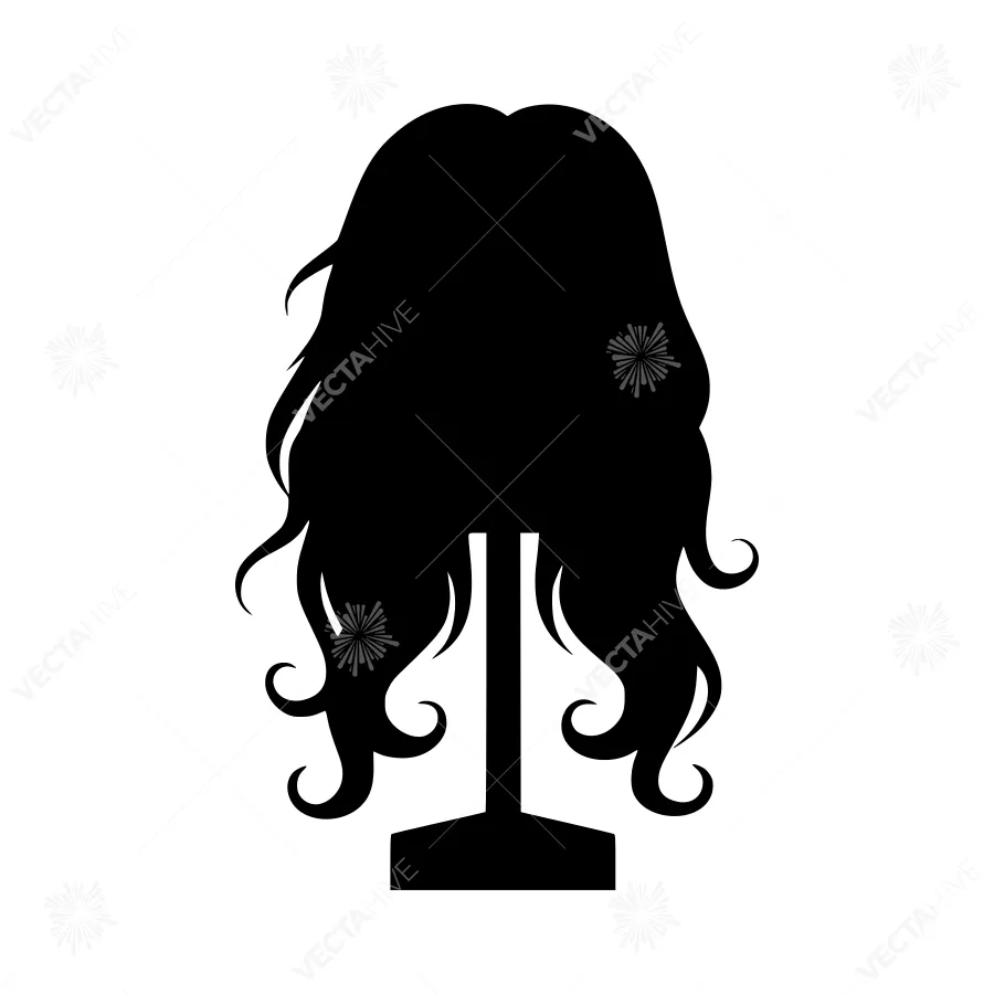 Silhouette Hair Wig on Mannequin Stand