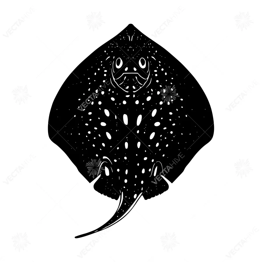 Black Ray Silhouette Vector Illustration