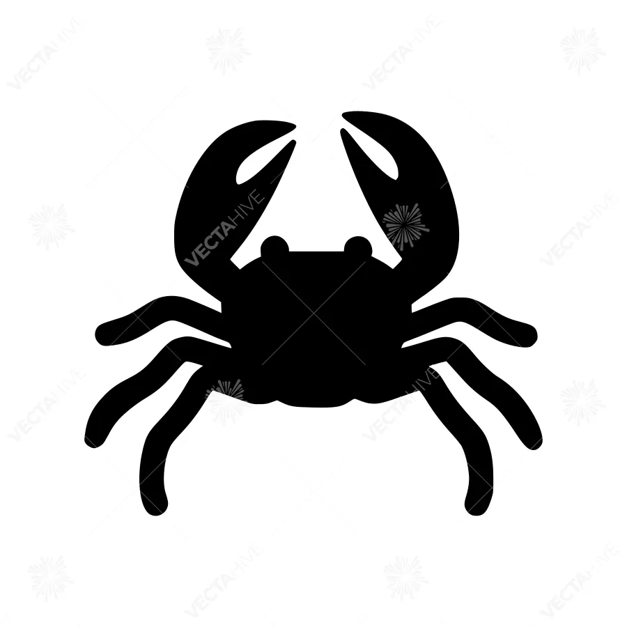 Black Crab Silhouette Icon