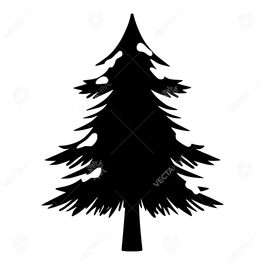 Black Pine Tree Silhouette