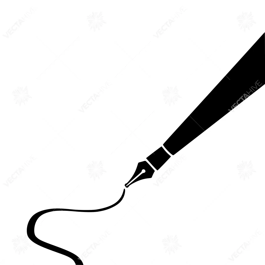 Black Pen Stroke Icon - Minimalist Design