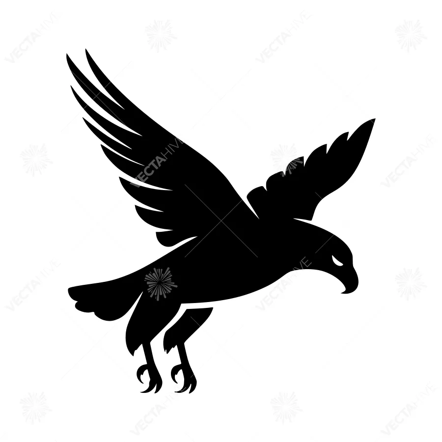Black Eagle Silhouette Flying