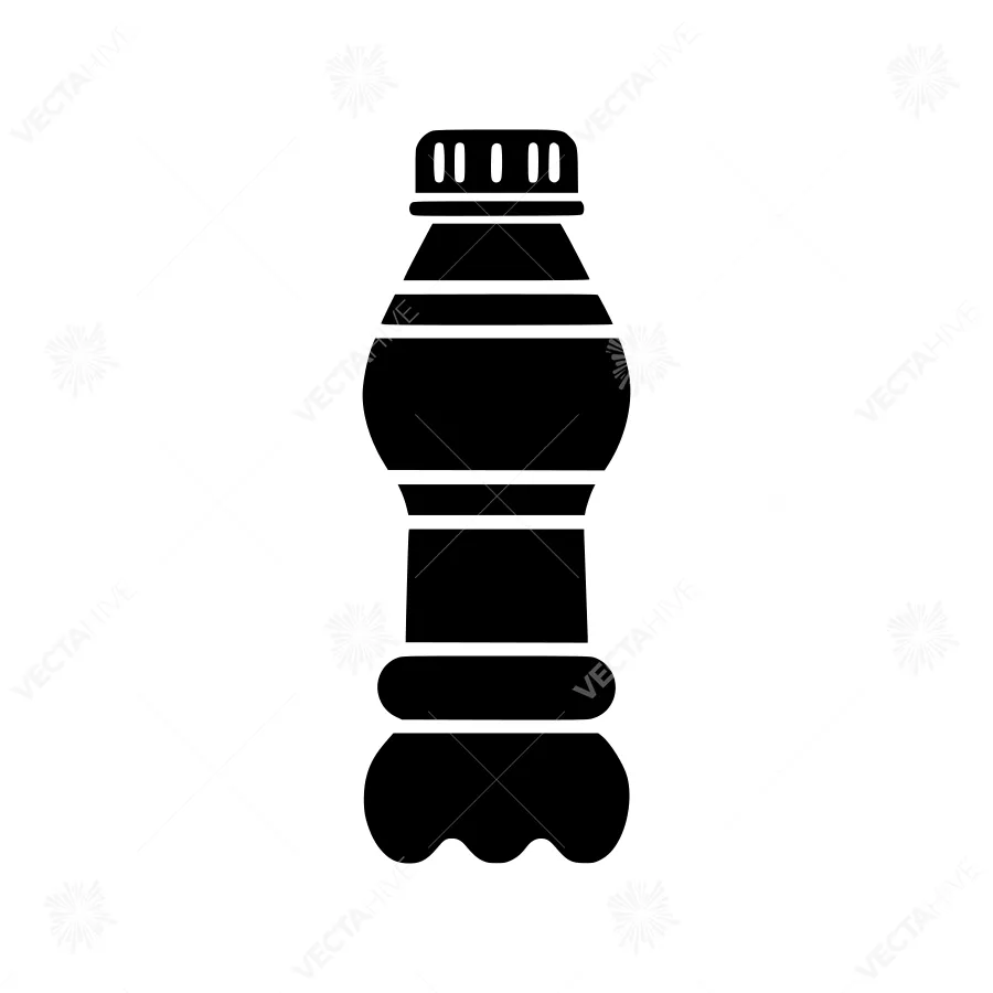 Plastic Water Bottle Icon - Simple Silhouette