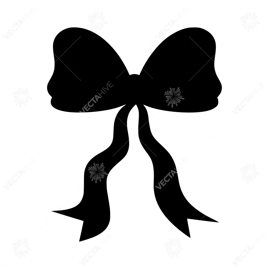 Black Ribbon Bow Silhouette