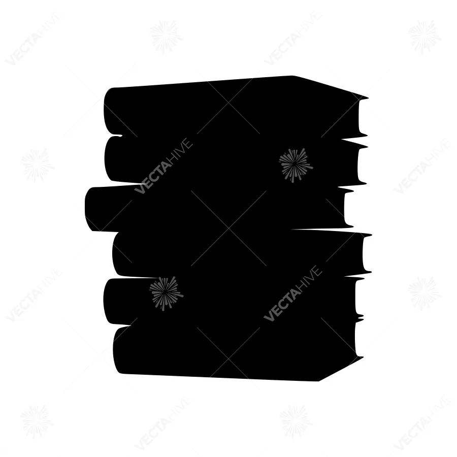 Stack of Books - Minimalist Silhouette