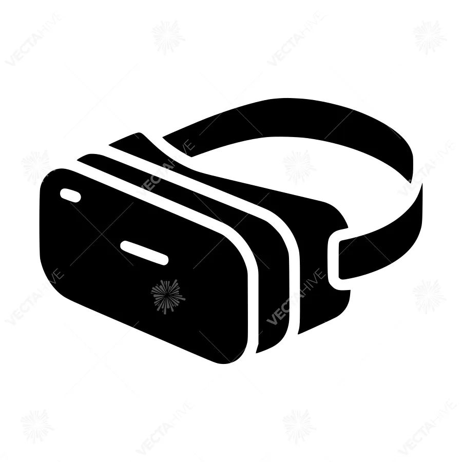 VR Headset Icon - Black Silhouette