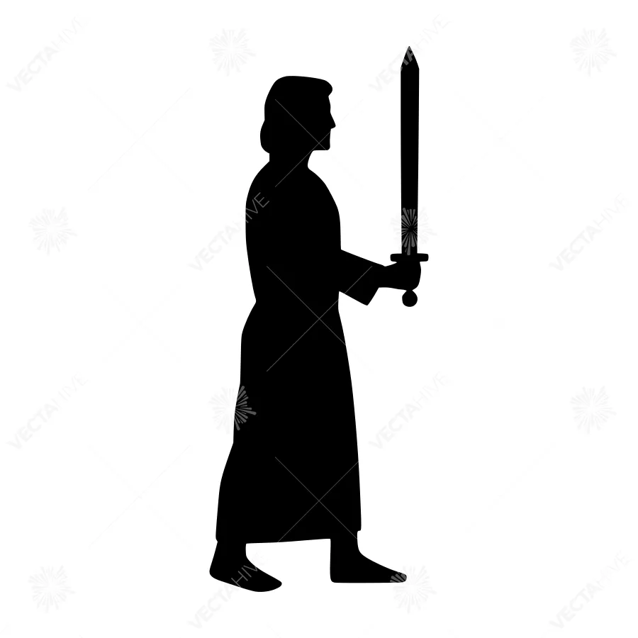 Silhouette Warrior Sword Medieval Fantasy