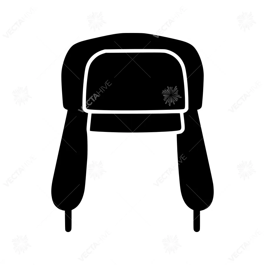 Black Fur Hat Icon - Minimalist Vector Illustration