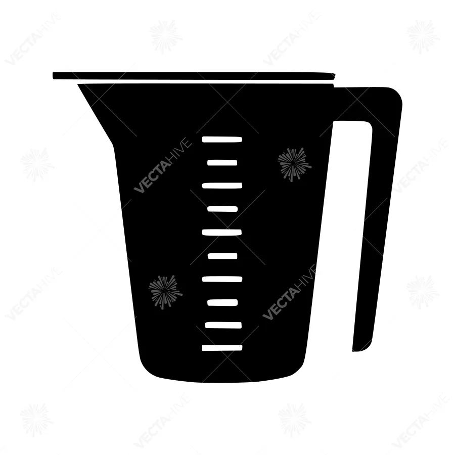 Black Measuring Jug Icon - Minimalist Vector
