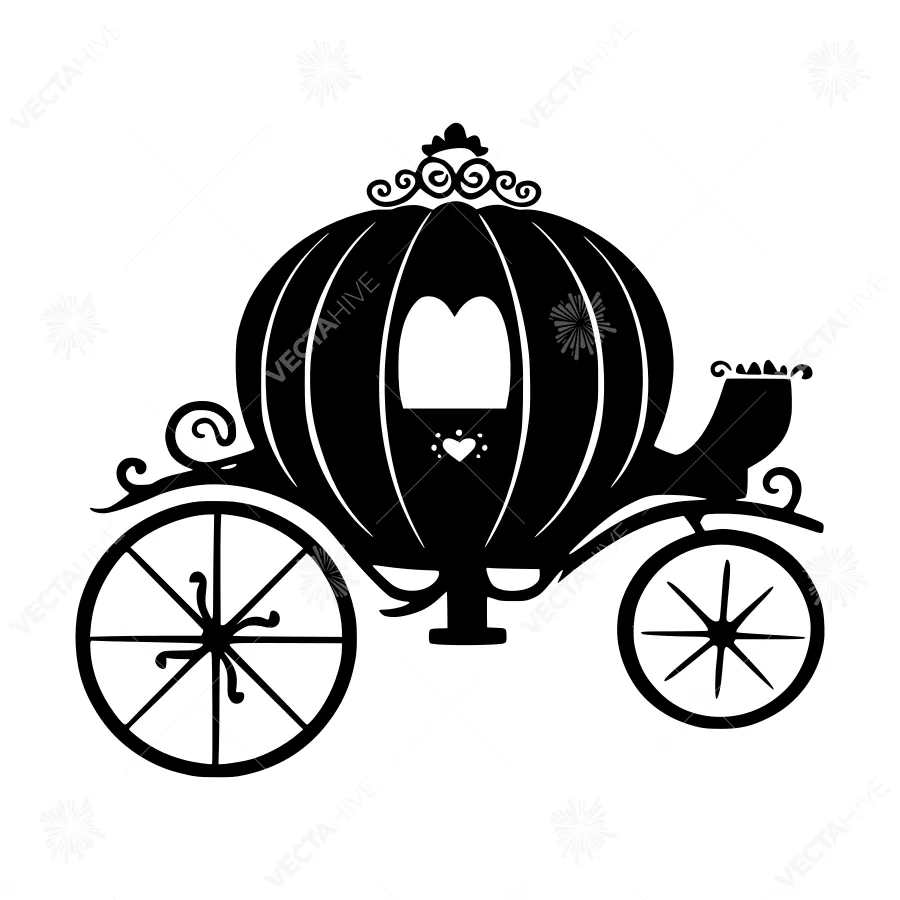 Black Carriage Silhouette - Vintage Design