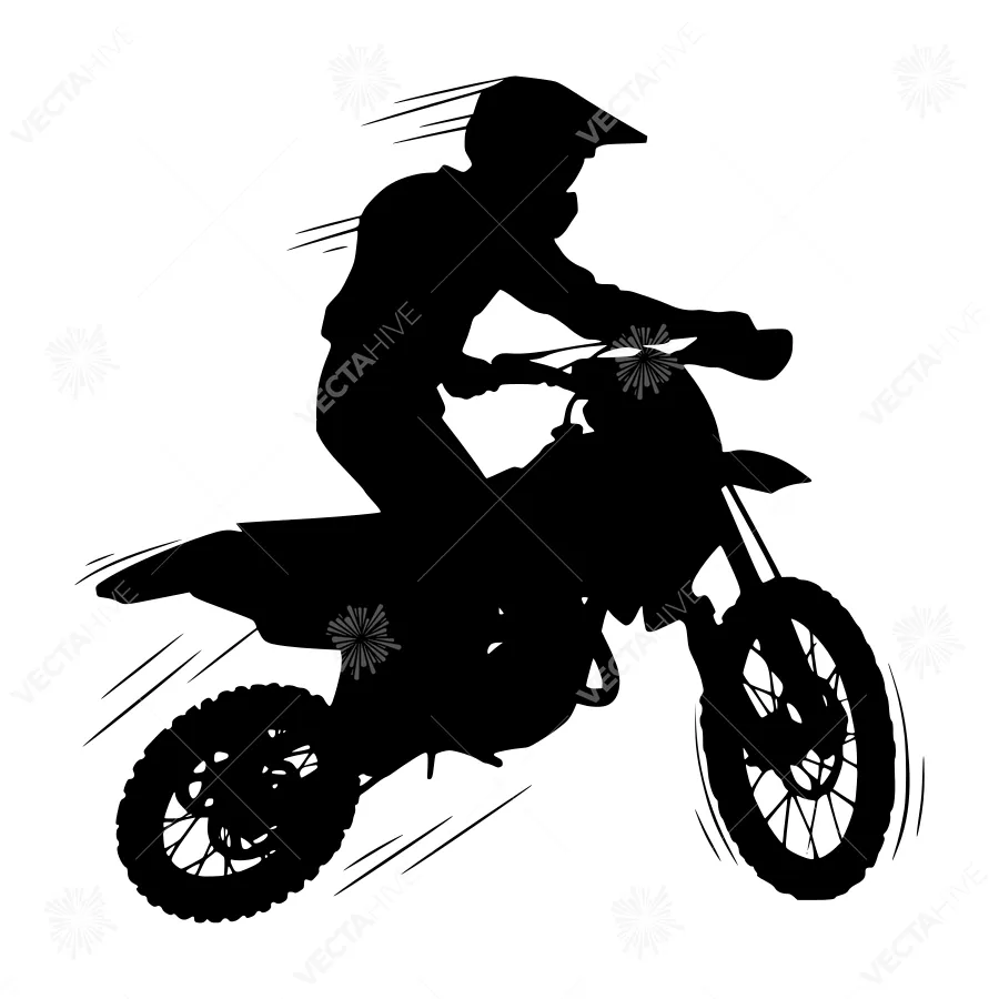 Silhouette Motorcycle Rider Off-Road