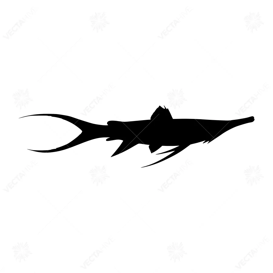 Silhouetted Fish Silhouette - Minimalist Vector