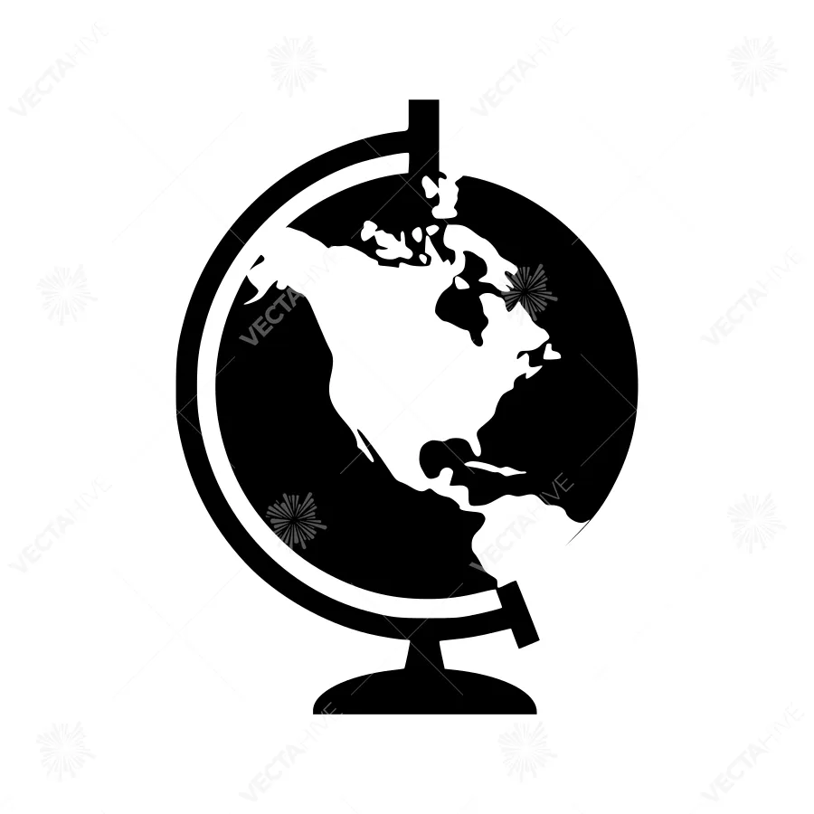 Black Globe Silhouette Vector Illustration