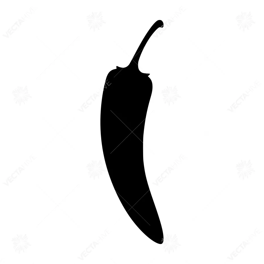 Black Chili Pepper Silhouette