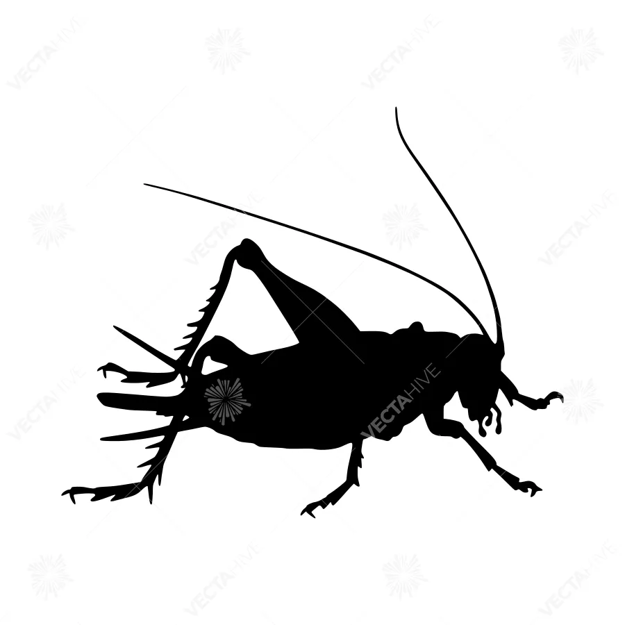 Silhouette Grasshopper - Minimalist Insect Vector