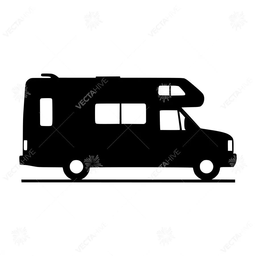 Silhouette RV Camper Van Travel Icon