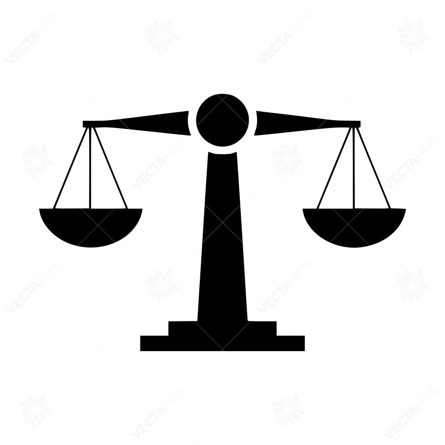 Scales of Justice Icon - Vector Illustration