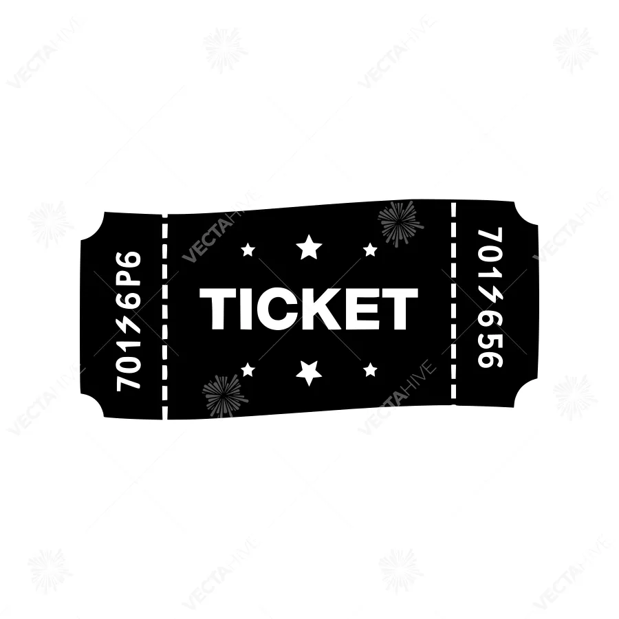 Black Ticket Stub Vector Illustration