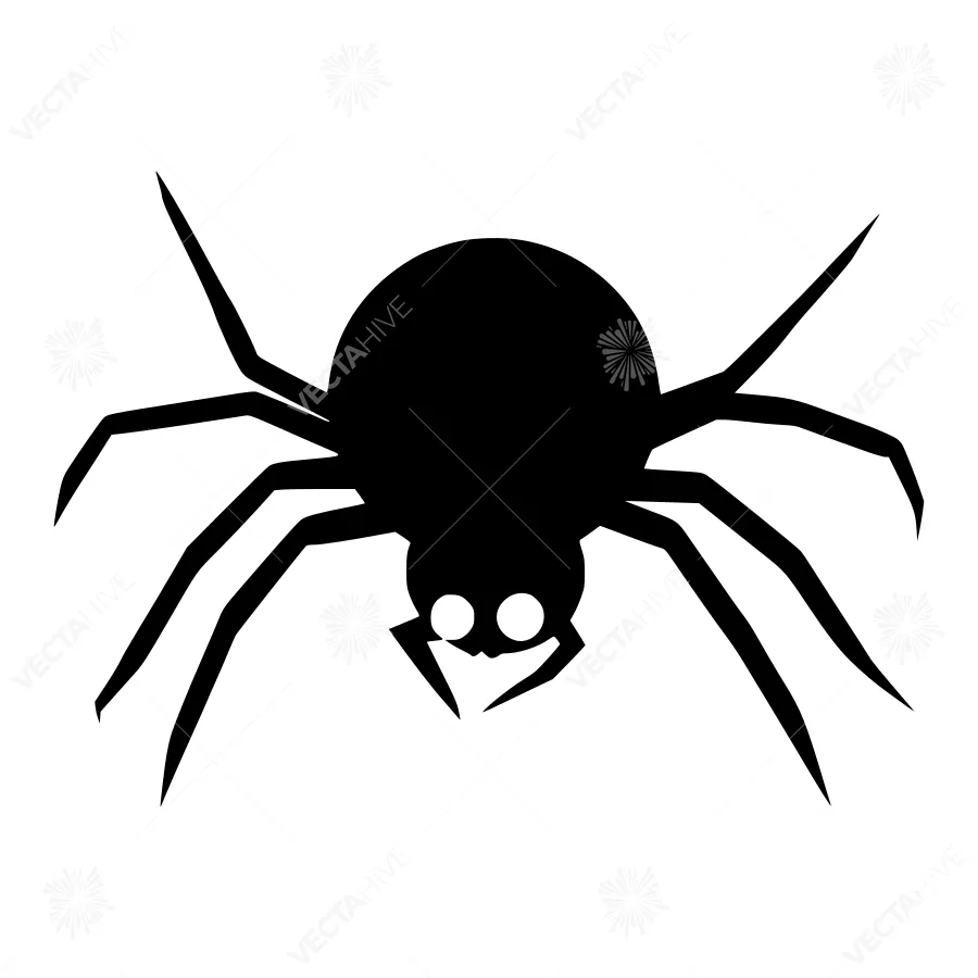 Black Spider Silhouette Vector Graphic