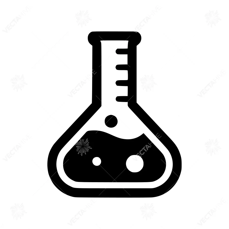 Laboratory Flask Icon - Scientific Illustration
