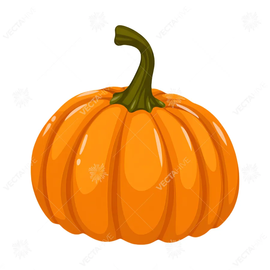 Cartoon Pumpkin Illustration - Orange Fall Icon