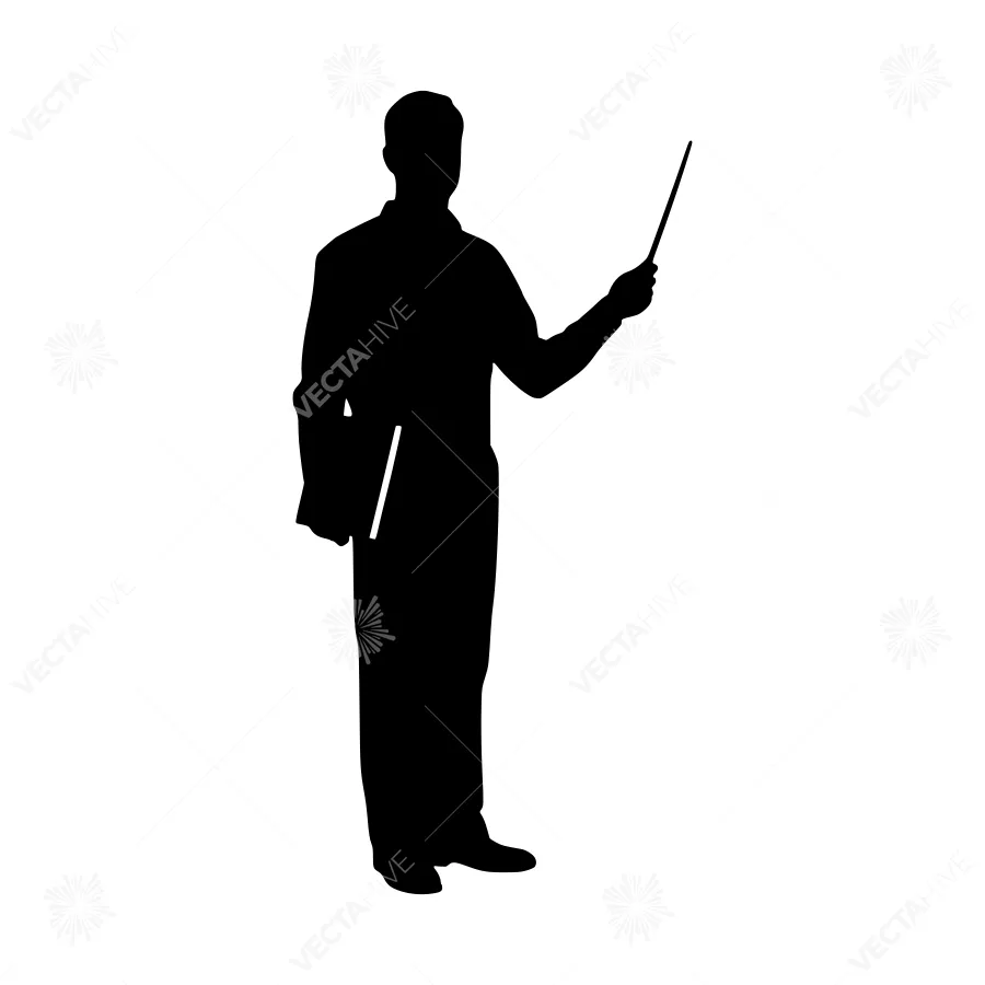 Silhouette Teacher Pointer Presentation