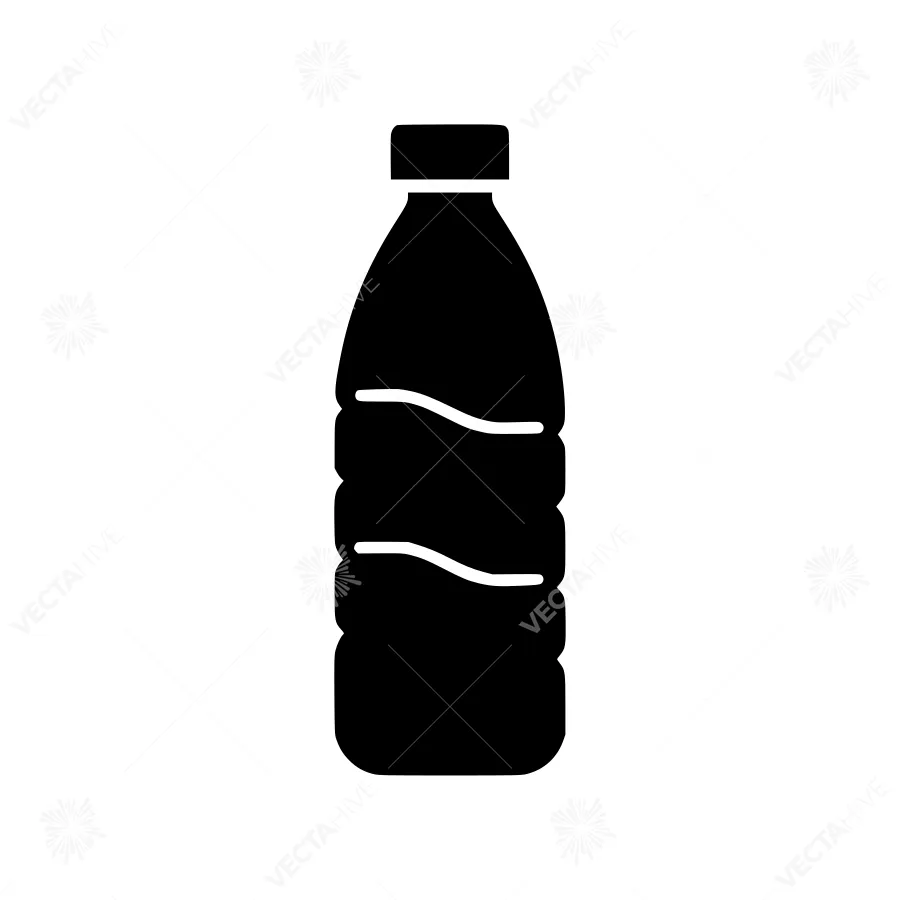 Bottle Silhouette Icon - Black on White