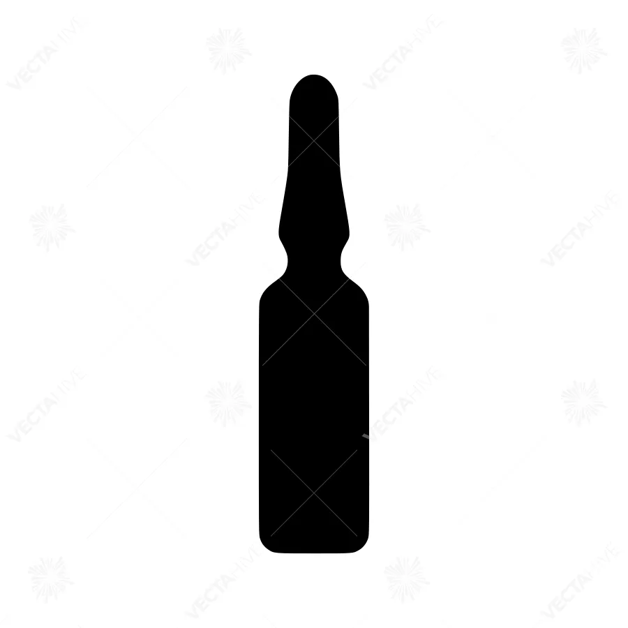 Bottle Silhouette Icon - Black on White