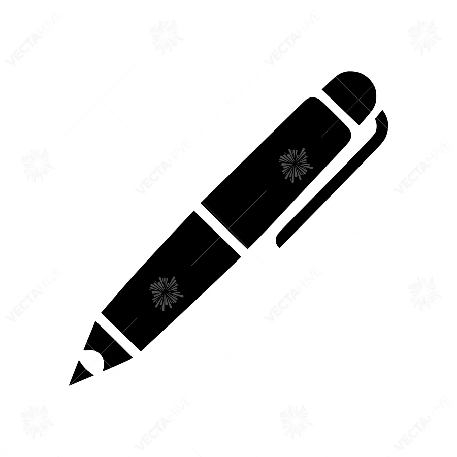 Black Pen Icon - Simple Line Art