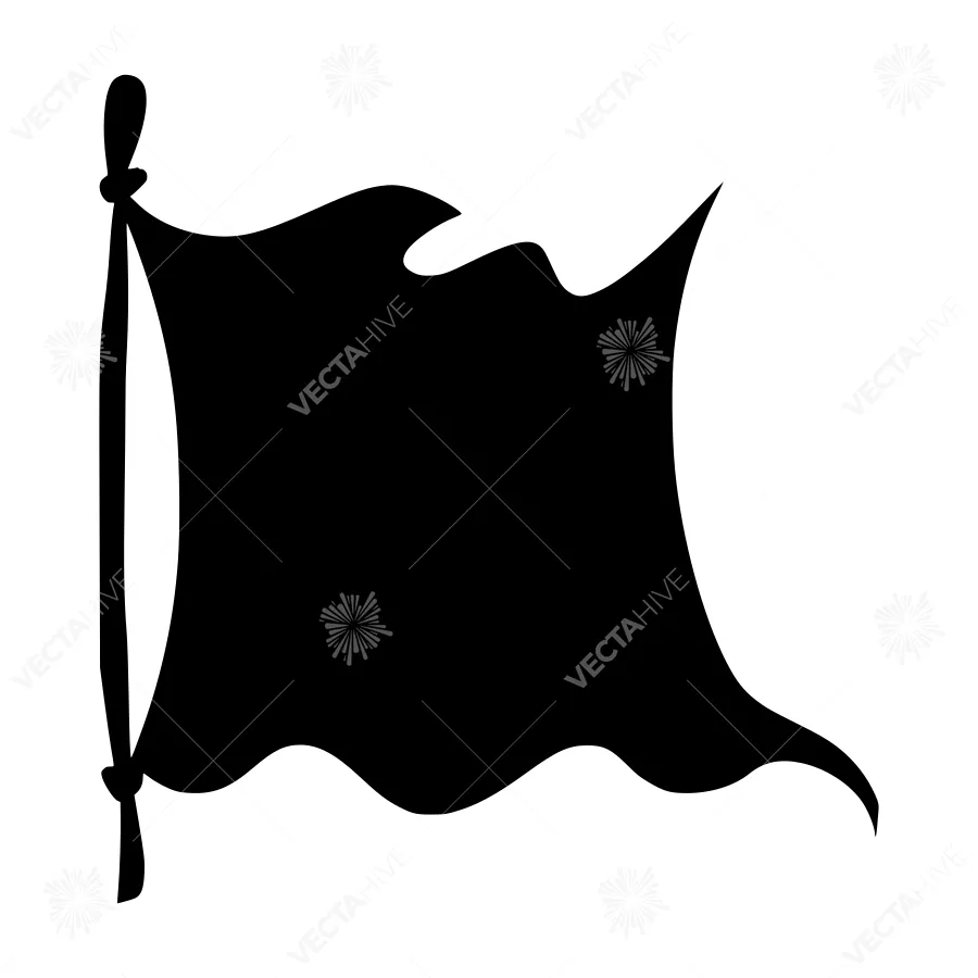 Black Flag Silhouette Vector Illustration