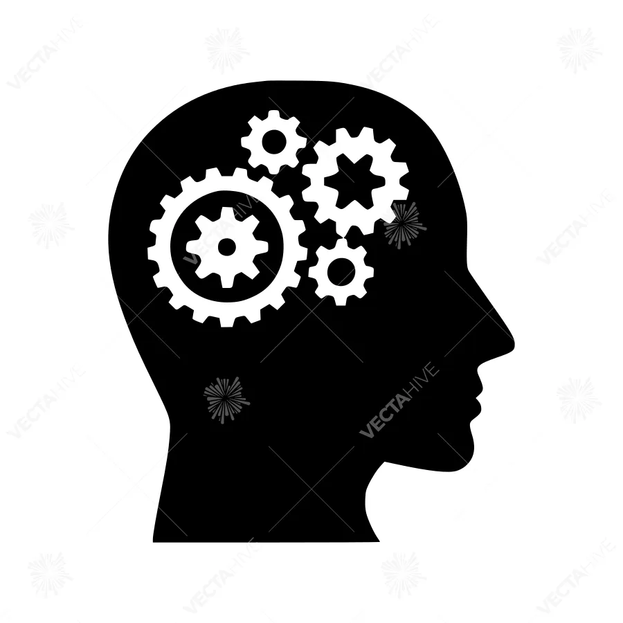 Brain Gears Icon - Innovation & Thought