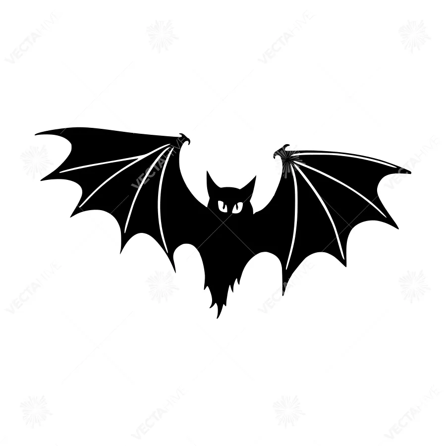 Black Bat Silhouette Vector Illustration
