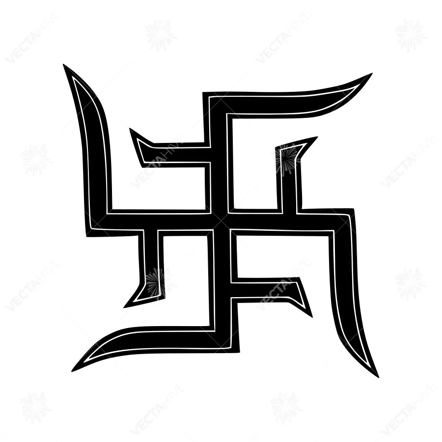 Om Symbol Vector Graphic - Black on White