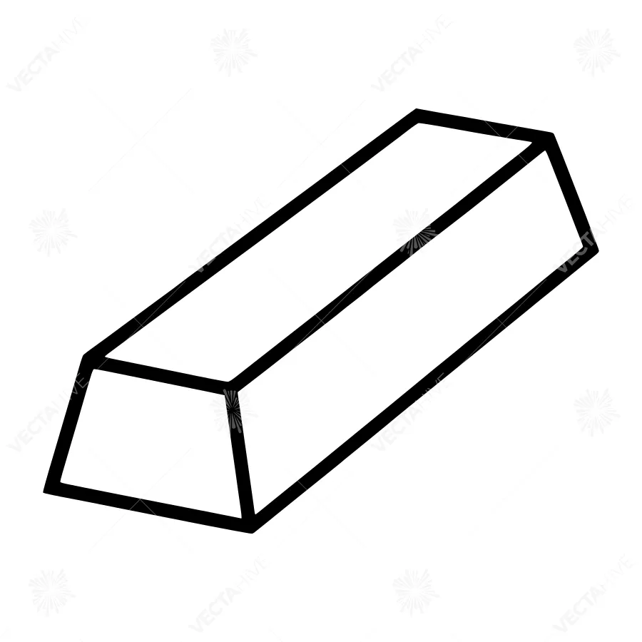 Gold Bar Line Art Icon - Minimalist Vector Illustration