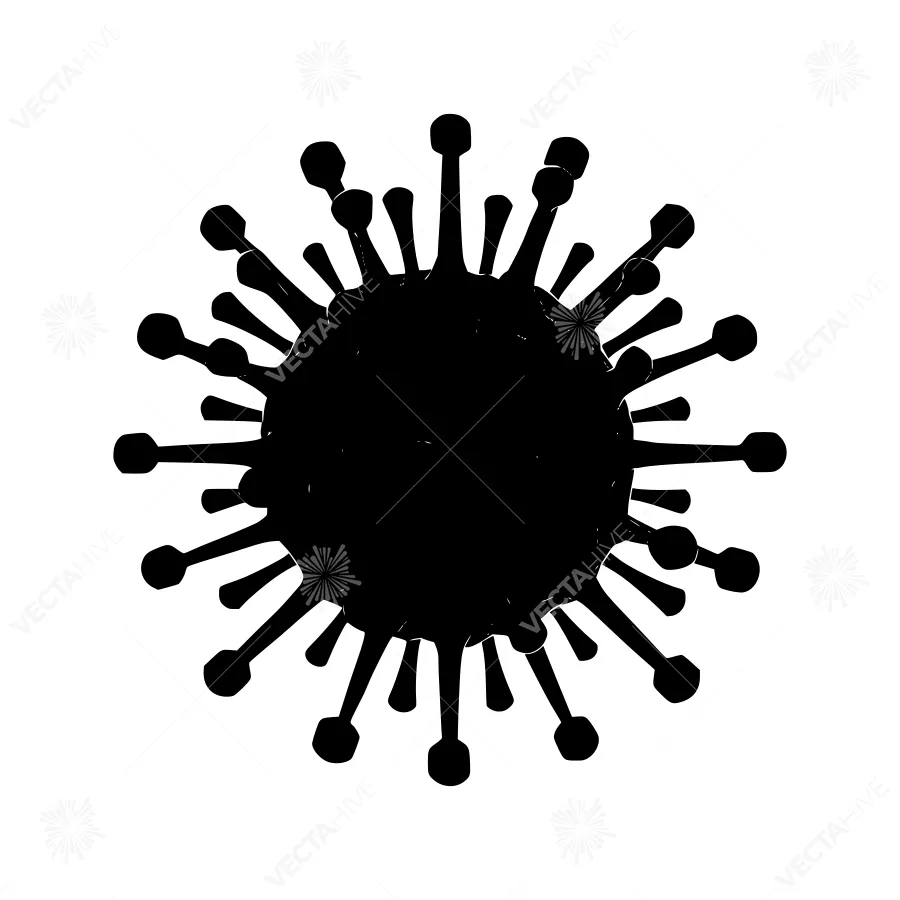 Coronavirus Icon - Black Silhouette