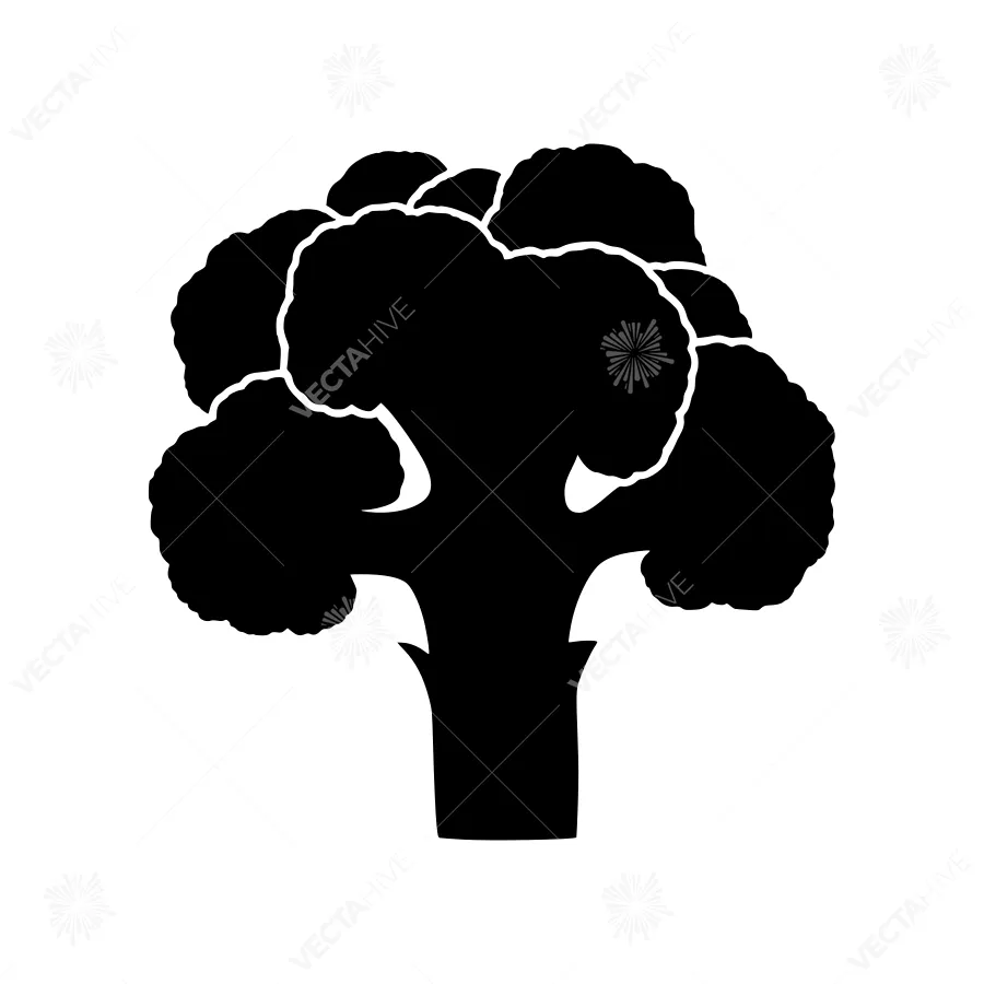 Black Silhouette Broccoli Icon