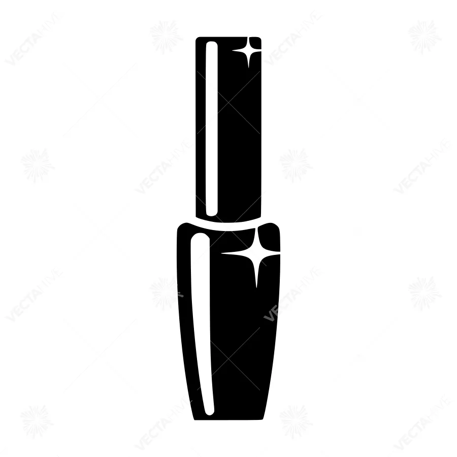 Black Mascara Tube Icon - Vector Illustration