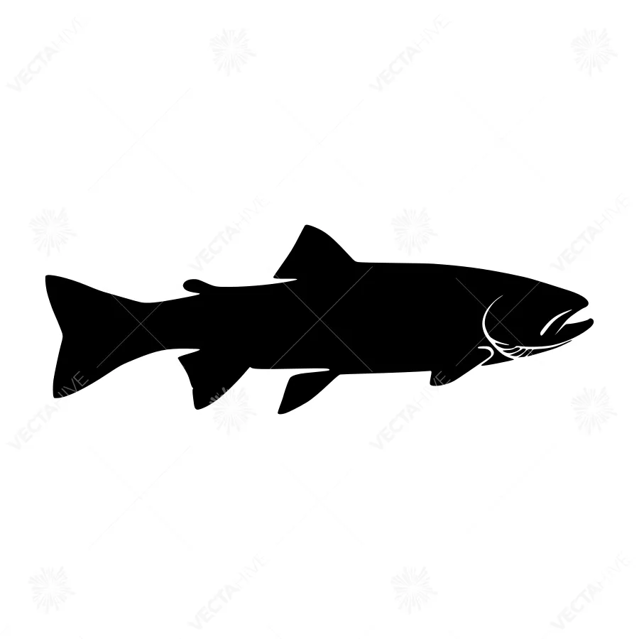 Silhouette Trout Fish Graphic