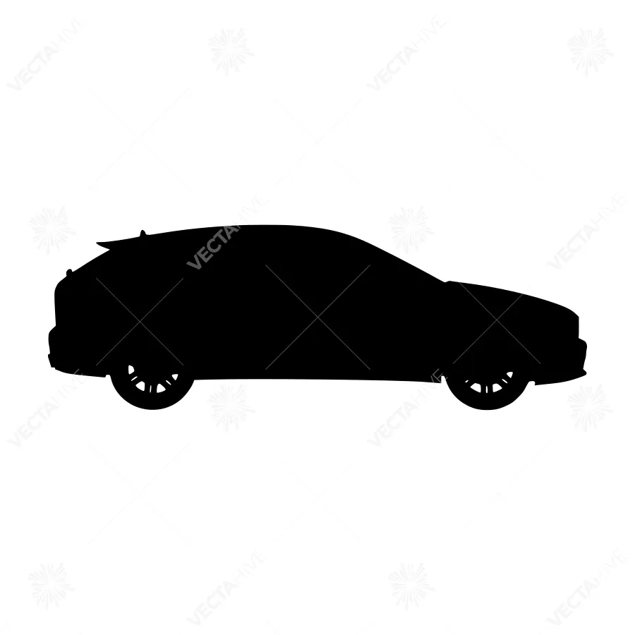 Minimalist Car Silhouette Vector