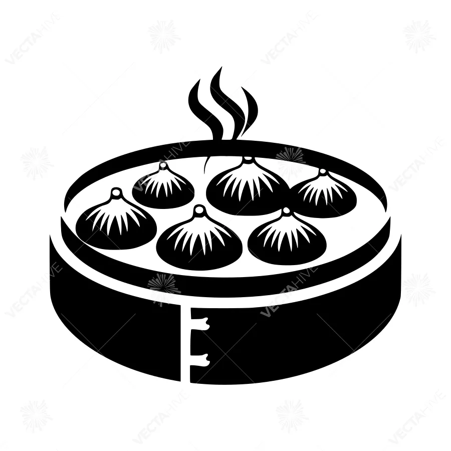 Dumpling Steamer Icon - Simple Vector Illustration