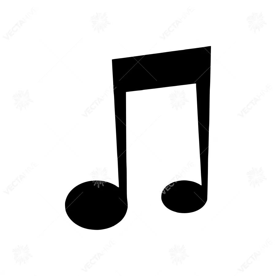 Music Note Icon - Simple Black Silhouette
